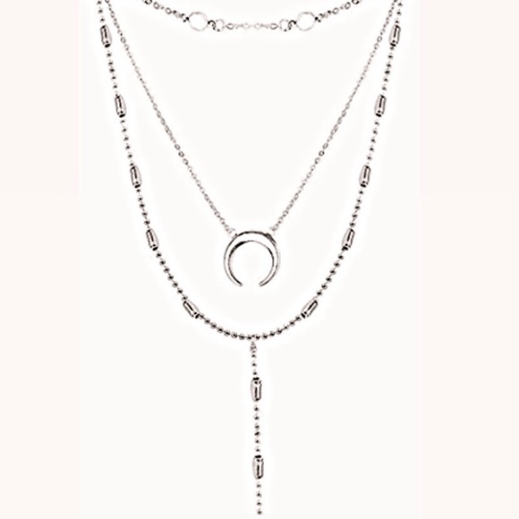 Silver Witchy Moon and Gem Necklace - Picture 4 of 4